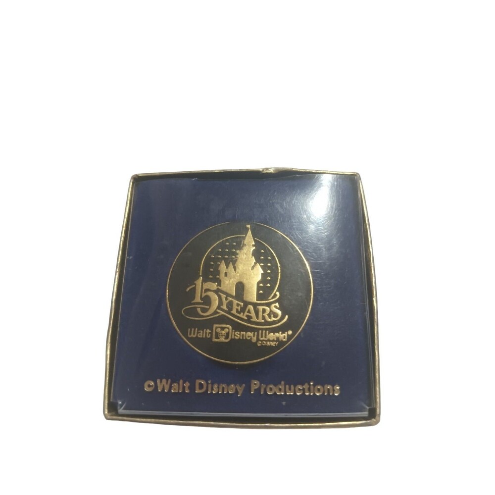 Disneyworld 15th Anniversary Coin Commemorative Medallion Original Box Vintage